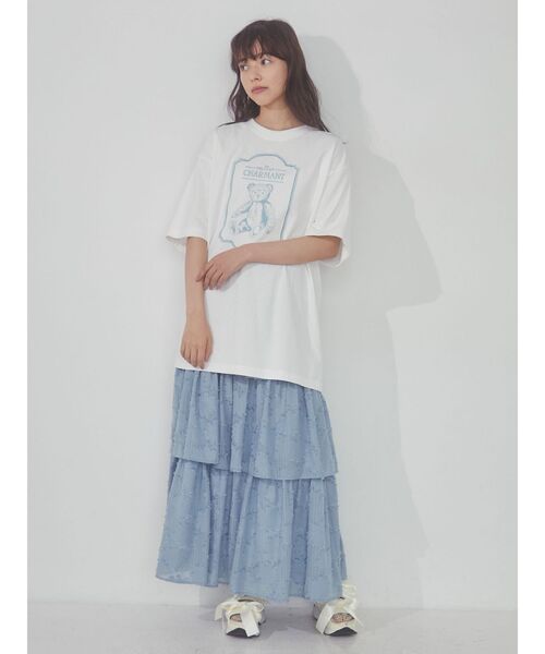 merry jenny（メリージェニー）の「une peluche tee（Tシャツ/カットソー・レディース・オフホワイト/ブルー/チャコールグレー・FREE）」の9枚目の写真