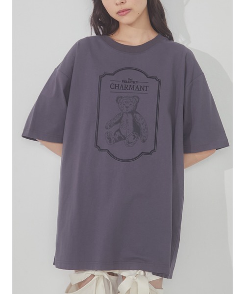 merry jenny（メリージェニー）の「une peluche tee（Tシャツ/カットソー・レディース・オフホワイト/ブルー/チャコールグレー・FREE）」の2枚目の写真