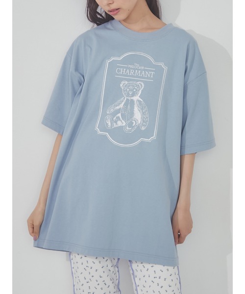 merry jenny（メリージェニー）の「une peluche tee（Tシャツ/カットソー・レディース・オフホワイト/ブルー/チャコールグレー・FREE）」の3枚目の写真