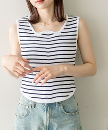 mystic | ウェーブネックボーダータンクトップ(タンクトップ)