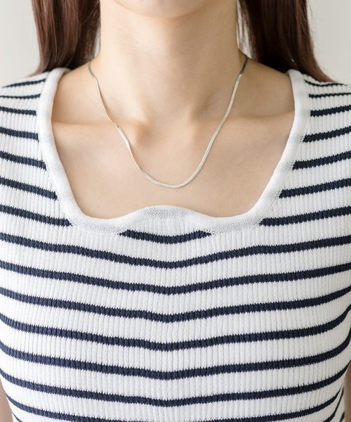 mystic(ミスティック)の「ウェーブネックボーダータンクトップ(タンクトップ・レディース・ネイビー/オフホワイト/ベージュ・FREE)」の16枚目の写真