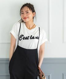 【WEB限定セール】ロールアップ袖サガラ刺繍Tシャツ