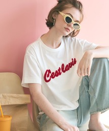 【WEB限定セール】ロールアップ袖サガラ刺繍Tシャツ