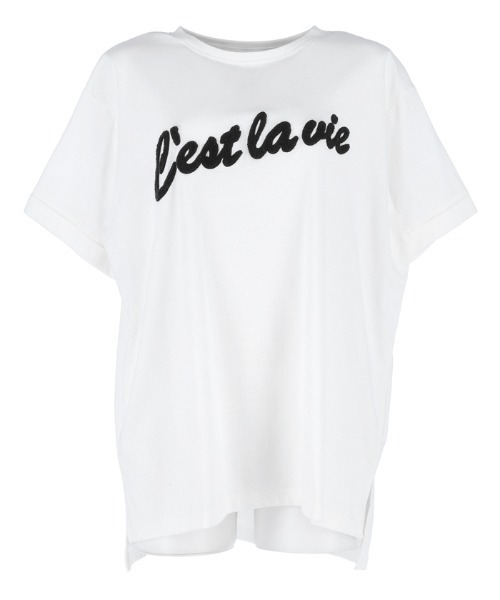 coca(coca)(コカ)の「【WEB限定セール】ロールアップ袖サガラ刺繍Tシャツ(Tシャツ/カットソー・レディース・チャコールグレー/ホワイト/B/C/D/A・M/L)」の10枚目の写真