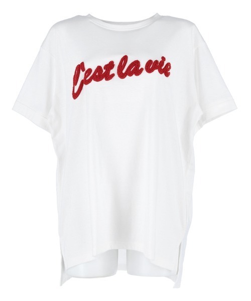 coca(coca)(コカ)の「【WEB限定セール】ロールアップ袖サガラ刺繍Tシャツ(Tシャツ/カットソー・レディース・チャコールグレー/ホワイト/B/C/D/A・M/L)」の11枚目の写真