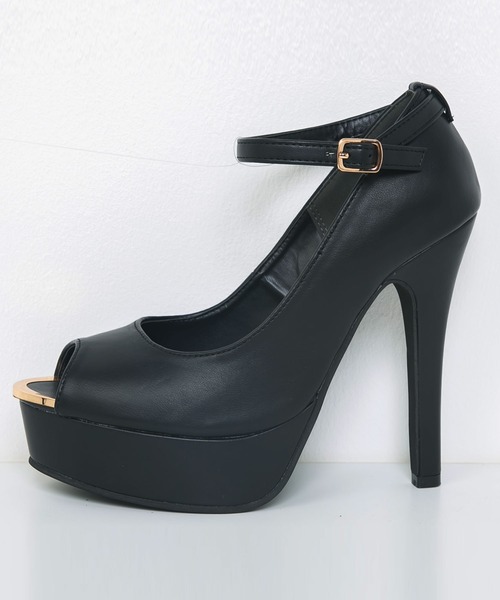 Diable baiser(ディアブルベーゼ)の「13cmヒールゴールドアクセントオープントゥパンプス【レディース】【通販】(パンプス・レディース・ブラック/ダークブラック/ホワイト/オフホワイト・23.5cm/24cm/22.5cm/25cm/22cm/23cm/24.5cm)」の15枚目の写真