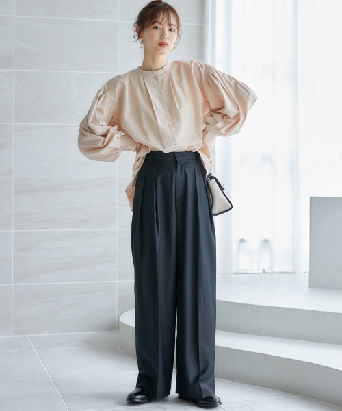 miclat（ミクラ）の「大きいサイズ　ボリュームスリーブシャツ　miclat（シャツ/ブラウス・レディース・ベージュ/ラベンダー・4L/L/5L/LL/3L）」の14枚目の写真