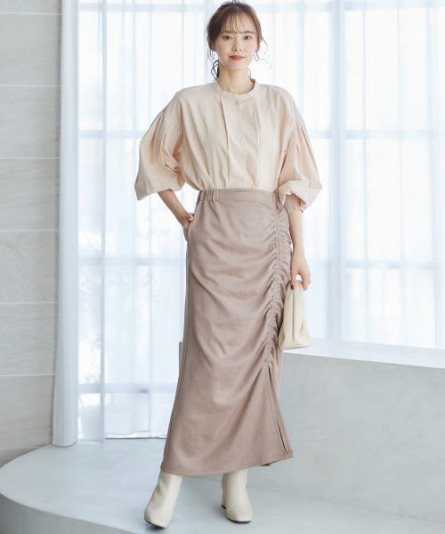 miclat（ミクラ）の「大きいサイズ　ボリュームスリーブシャツ　miclat（シャツ/ブラウス・レディース・ベージュ/ラベンダー・4L/L/5L/LL/3L）」の10枚目の写真