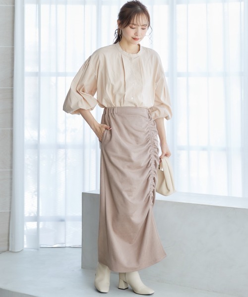 miclat（ミクラ）の「大きいサイズ　ボリュームスリーブシャツ　miclat（シャツ/ブラウス・レディース・ベージュ/ラベンダー・4L/L/5L/LL/3L）」の11枚目の写真