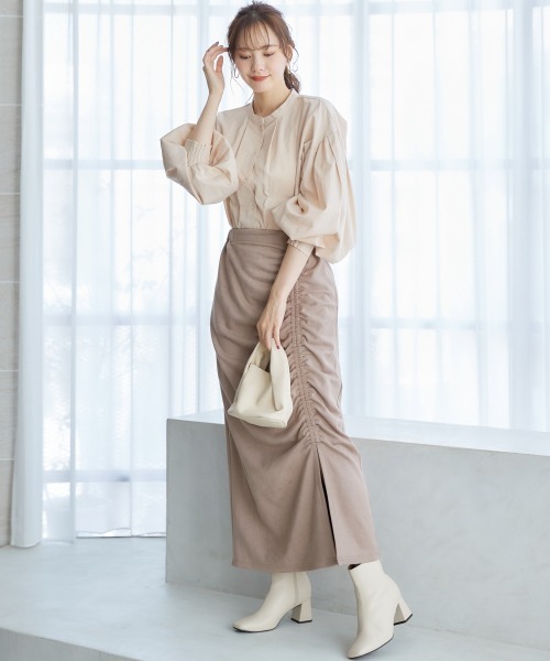 miclat（ミクラ）の「大きいサイズ　ボリュームスリーブシャツ　miclat（シャツ/ブラウス・レディース・ベージュ/ラベンダー・4L/L/5L/LL/3L）」の12枚目の写真