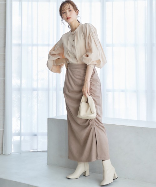 miclat（ミクラ）の「大きいサイズ　ボリュームスリーブシャツ　miclat（シャツ/ブラウス・レディース・ベージュ/ラベンダー・4L/L/5L/LL/3L）」の13枚目の写真