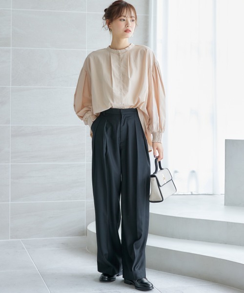 miclat（ミクラ）の「大きいサイズ　ボリュームスリーブシャツ　miclat（シャツ/ブラウス・レディース・ベージュ/ラベンダー・4L/L/5L/LL/3L）」の15枚目の写真