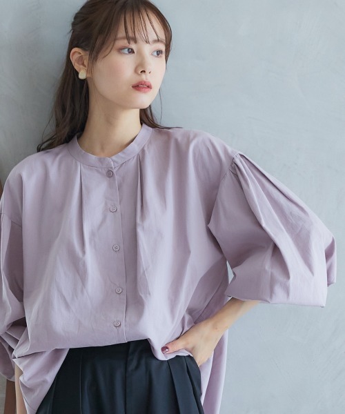 miclat（ミクラ）の「大きいサイズ　ボリュームスリーブシャツ　miclat（シャツ/ブラウス・レディース・ベージュ/ラベンダー・4L/L/5L/LL/3L）」の22枚目の写真