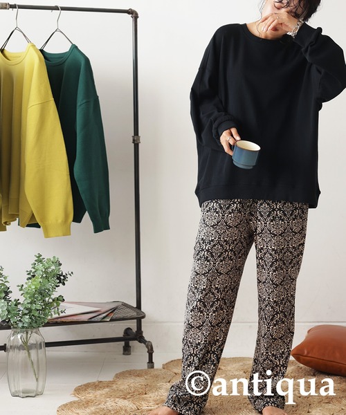antiqua（アンティカ）の「綿100%ダマスク柄ルームウェア（ルームウェア/パジャマ・レディース・ブラック・FREE）」の3枚目の写真