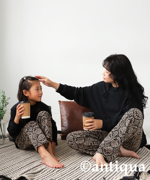 antiqua（アンティカ）の「綿100%ダマスク柄ルームウェア（ルームウェア/パジャマ・レディース・ブラック・FREE）」の4枚目の写真