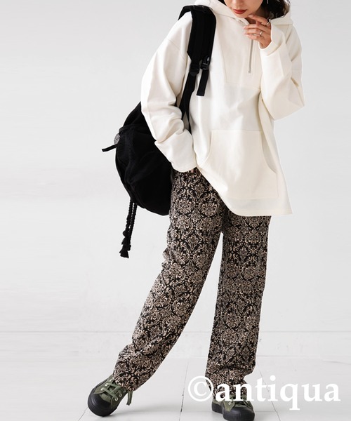 antiqua（アンティカ）の「綿100%ダマスク柄ルームウェア（ルームウェア/パジャマ・レディース・ブラック・FREE）」の9枚目の写真