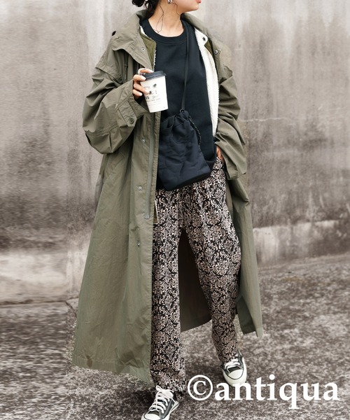 antiqua（アンティカ）の「綿100%ダマスク柄ルームウェア（ルームウェア/パジャマ・レディース・ブラック・FREE）」の7枚目の写真