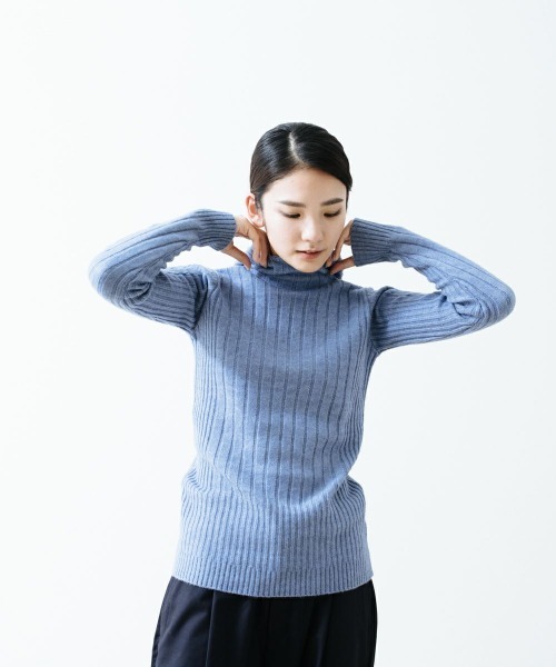 oblekt(オブレクト)の「【Designers】 HOODY RIB KNIT(ニット/セーター・レディース・ブルー/グレー系・FREE)」の1枚目の写真