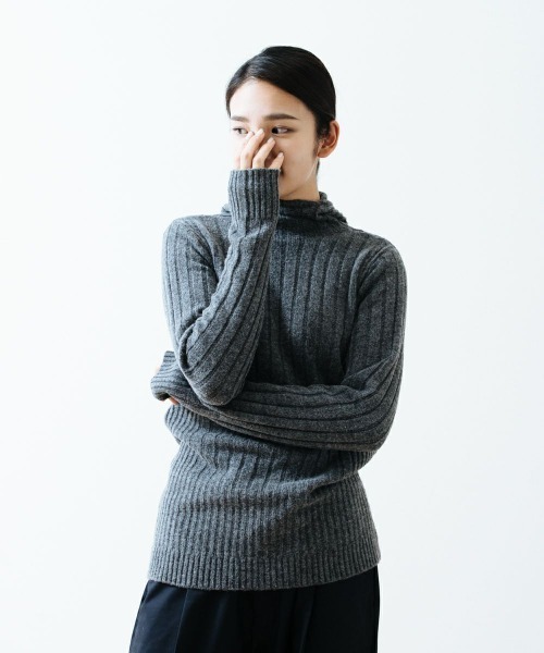 oblekt(オブレクト)の「【Designers】 HOODY RIB KNIT(ニット/セーター・レディース・ブルー/グレー系・FREE)」の6枚目の写真