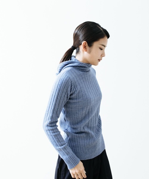oblekt(オブレクト)の「【Designers】 HOODY RIB KNIT(ニット/セーター・レディース・ブルー/グレー系・FREE)」の10枚目の写真