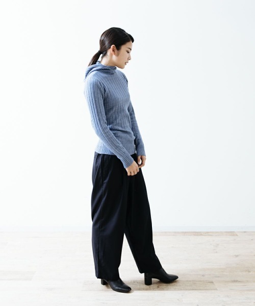 oblekt(オブレクト)の「【Designers】 HOODY RIB KNIT(ニット/セーター・レディース・ブルー/グレー系・FREE)」の11枚目の写真