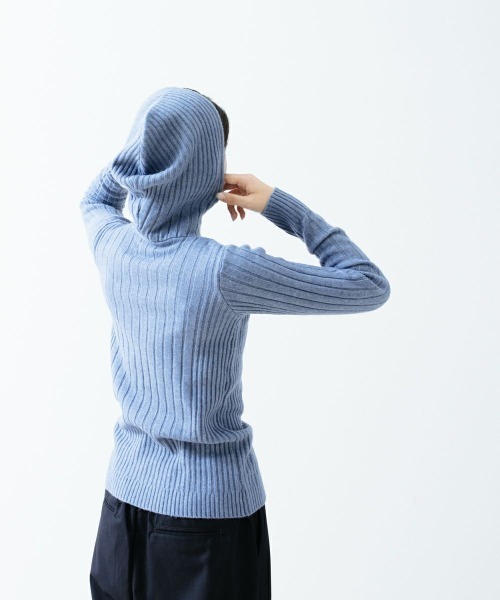 oblekt(オブレクト)の「【Designers】 HOODY RIB KNIT(ニット/セーター・レディース・ブルー/グレー系・FREE)」の13枚目の写真