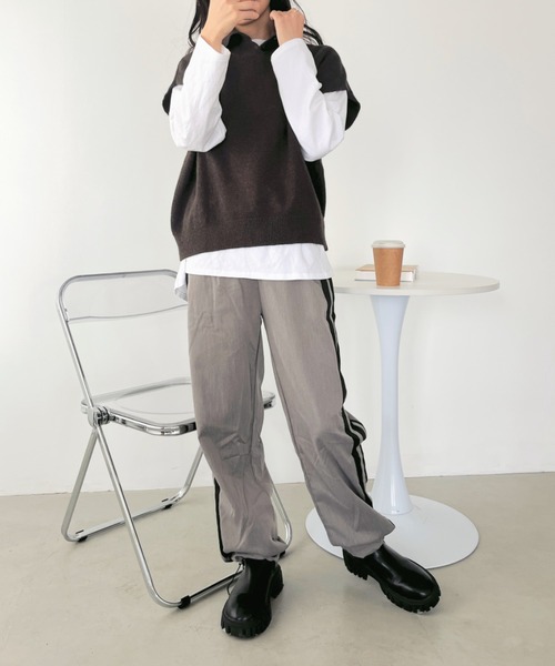 CLEA（クレア）の「サイドラインスラックスジョガーパンツ（その他パンツ・レディース・ブラック/グレー・M/L）」の21枚目の写真