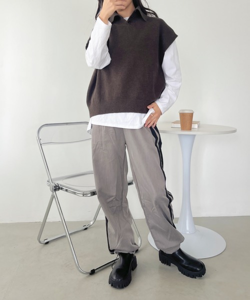 CLEA（クレア）の「サイドラインスラックスジョガーパンツ（その他パンツ・レディース・ブラック/グレー・M/L）」の20枚目の写真