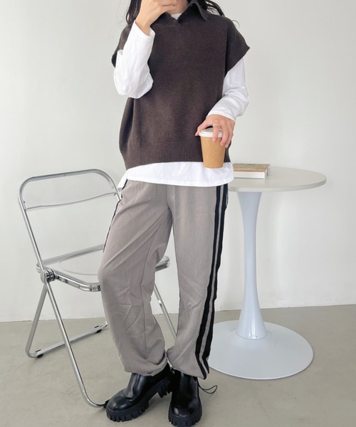CLEA（クレア）の「サイドラインスラックスジョガーパンツ（その他パンツ・レディース・ブラック/グレー・M/L）」の19枚目の写真