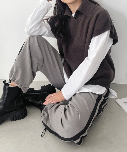 CLEA（クレア）の「サイドラインスラックスジョガーパンツ（その他パンツ・レディース・ブラック/グレー・M/L）」の17枚目の写真