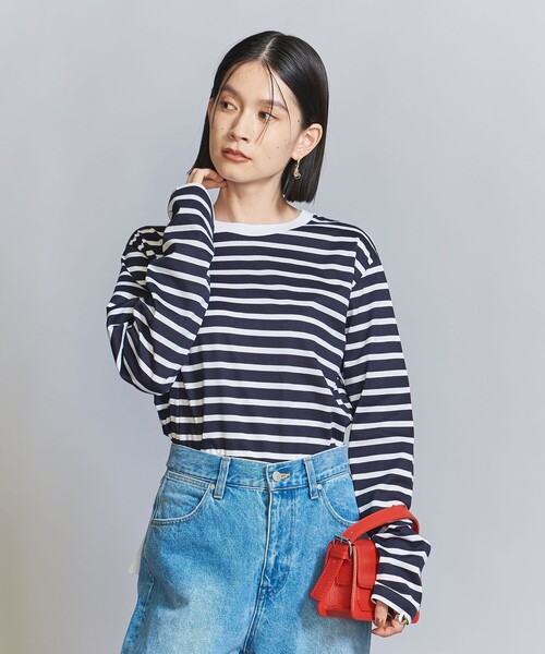 BEAUTY&YOUTH UNITED ARROWS（ビューティーアンドユースユナイテッドアローズ）の「コットン天竺 ロングスリーブ カットソー（Tシャツ/カットソー・レディース・ホワイト/ブラック/ネイビー/その他2/その他1/その他3/その他4/その他5・FREE）」の4枚目の写真