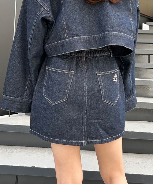 ブルブブ　デニムスカート　インディゴ　S DEEP BLUE（ディープブルー） デニム ロング カーゴ スカート