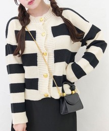 titty＆Co. PETIT | 【titty&Co.PETIT 】ボーダーニットボタンカーディガン(カーディガン/ボレロ)