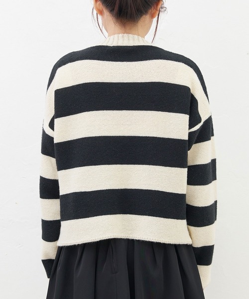 titty＆Co. PETIT（ティティアンドコープティ）の「【titty&Co.PETIT 】ボーダーニットボタンカーディガン（カーディガン/ボレロ・レディース・ブラック・FREE）」の11枚目の写真