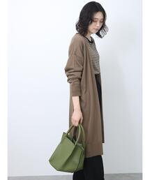 Samansa Mos2 blue | ハイゲージロングトッパーカーディガン(カーディガン/ボレロ)