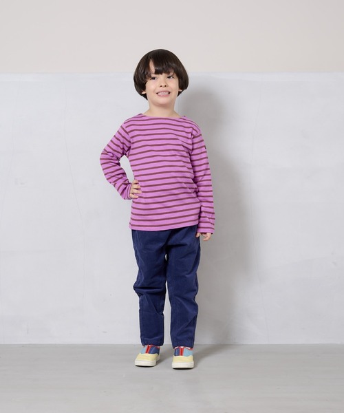 BIG FIELD（ビッグフィールド）の「ボーダーボートネックロンT（80～150cm）（Tシャツ/カットソー・キッズ・ブラック/イエロー/ブルー系その他/ブルー/グリーン/ピンク・80/90/95/100/110/120/130/140/150）」の11枚目の写真