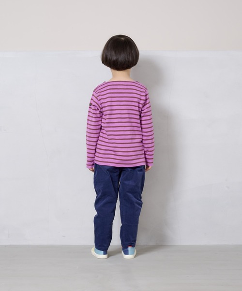 BIG FIELD（ビッグフィールド）の「ボーダーボートネックロンT（80～150cm）（Tシャツ/カットソー・キッズ・ブラック/イエロー/ブルー系その他/ブルー/グリーン/ピンク・80/90/95/100/110/120/130/140/150）」の12枚目の写真