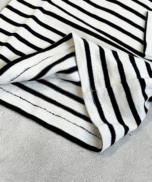 BIG FIELD（ビッグフィールド）の「ボーダーボートネックロンT（80～150cm）（Tシャツ/カットソー・キッズ・ブラック/イエロー/ブルー系その他/ブルー/グリーン/ピンク・80/90/95/100/110/120/130/140/150）」の19枚目の写真