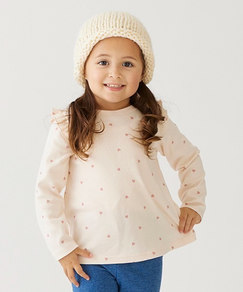 petit main（プティマイン）の「【プティプラ】GIRLS長袖T（Tシャツ/カットソー・キッズ・レッド/ネイビー/ピンク/アイボリー/イエロー/ライトピンク/オフホワイト/ダークブルー/ライトグリーン/ライトグレー・100cm/120cm/110cm/90cm/130cm/80ｃｍ）」の9枚目の写真