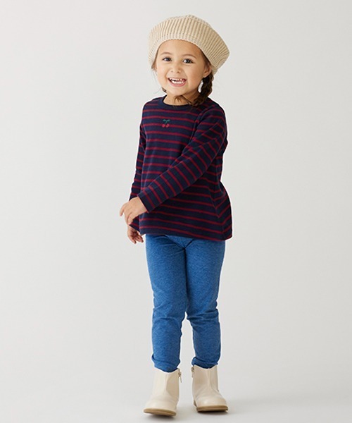 petit main（プティマイン）の「【プティプラ】GIRLS長袖T（Tシャツ/カットソー・キッズ・レッド/ネイビー/ピンク/アイボリー/イエロー/ライトピンク/オフホワイト/ダークブルー/ライトグリーン/ライトグレー・100cm/120cm/110cm/90cm/130cm/80ｃｍ）」の11枚目の写真