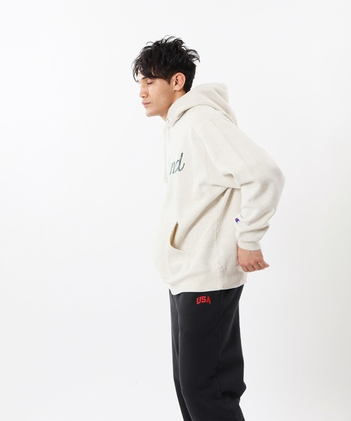 Champion(チャンピオン)の「【Champion/チャンピオン】メンズ メンズカジュアル フーデッドスウェットシャツ(パーカー・メンズ・ブラック/オートミール/ダークグリーン/ネイビー・LARGE/X-LARGE/MEDIUM)」の9枚目の写真