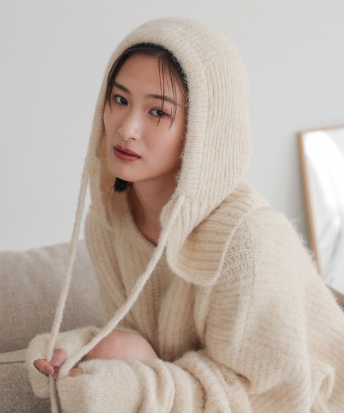 LOWRYS FARM(ローリーズファーム)の「バラクラバ2 967050(マフラー・レディース・パープル/アイボリー/オレンジ・FREE)」の2枚目の写真