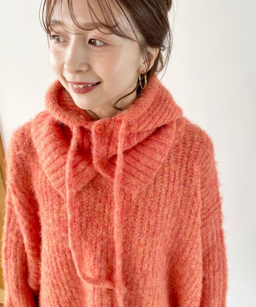 LOWRYS FARM(ローリーズファーム)の「バラクラバ2 967050(マフラー・レディース・パープル/アイボリー/オレンジ・FREE)」の14枚目の写真