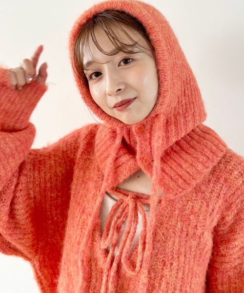 LOWRYS FARM(ローリーズファーム)の「バラクラバ2 967050(マフラー・レディース・パープル/アイボリー/オレンジ・FREE)」の15枚目の写真