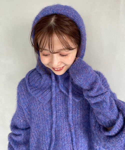 LOWRYS FARM(ローリーズファーム)の「バラクラバ2 967050(マフラー・レディース・パープル/アイボリー/オレンジ・FREE)」の16枚目の写真