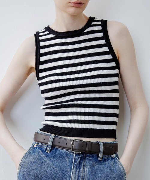 【セール】【tageechita】ウール混クルーネックロールエッジタンクトップ（タンクトップ）｜tageechita（タジチタ）