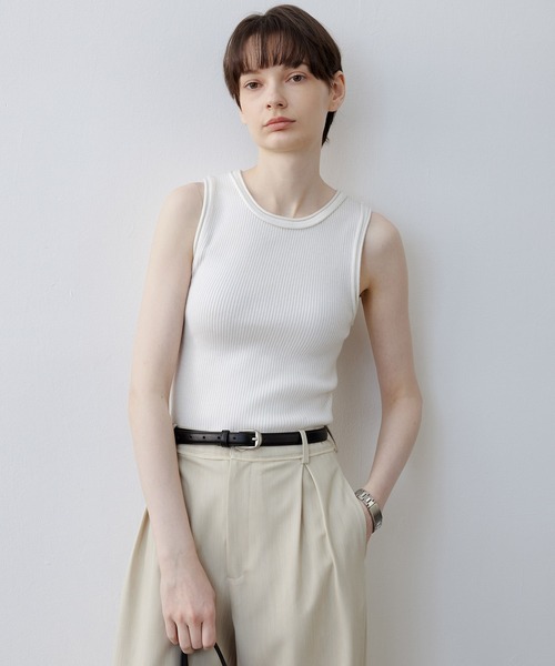 【セール】【tageechita】ウール混クルーネックロールエッジタンクトップ（タンクトップ）｜tageechita（タジチタ）
