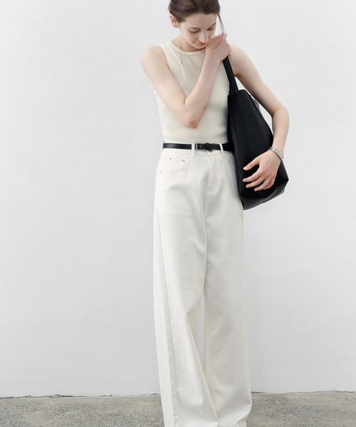 【セール】【tageechita】ウール混クルーネックロールエッジタンクトップ（タンクトップ）｜tageechita（タジチタ）