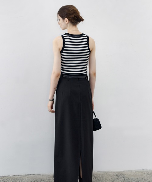 【セール】【tageechita】ウール混クルーネックロールエッジタンクトップ（タンクトップ）｜tageechita（タジチタ）
