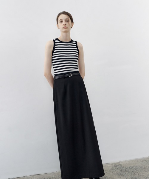 【セール】【tageechita】ウール混クルーネックロールエッジタンクトップ（タンクトップ）｜tageechita（タジチタ）